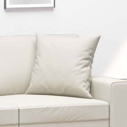 Sierkussens 2 St 40X40 Cm Kunstleer Crèmekleurig