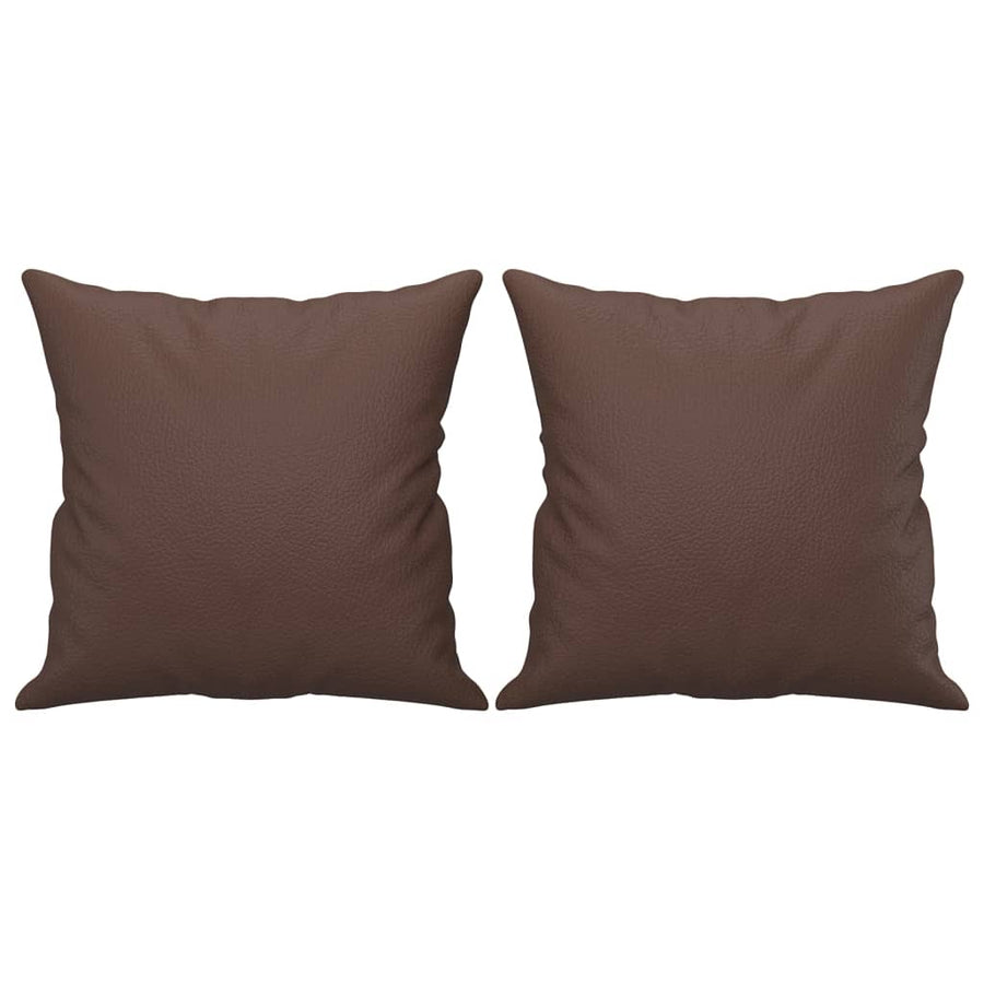Sierkussens 2 St 40X40 Cm Kunstleer Bruin