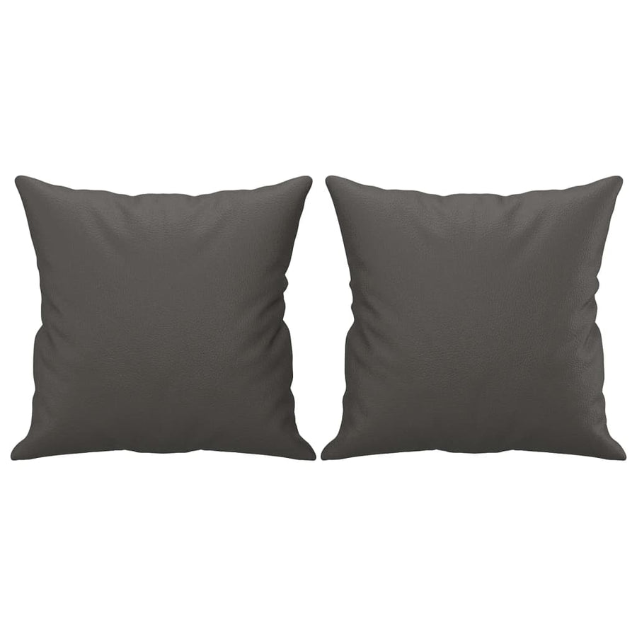 Sierkussens 2 St 40X40 Cm Kunstleer Grijs