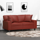 Decorative cushions 2 pcs 40x40 cm artificial leather wine red