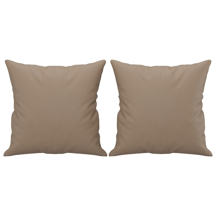 Sierkussens 2 St 40X40 Cm Kunstleer Cappuccino