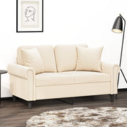 Sierkussens 2 st 40x40 cm fluweel crème