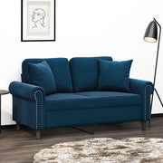 Sierkussens 2 st 40x40 cm blauw fluweel