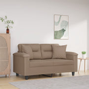 Sierkussens 2 st 40x40 cm microvezel taupe