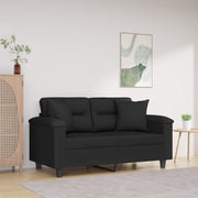 Sierkussens 2 st 40x40 cm zwart microvezel