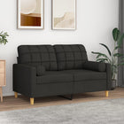 Cushions 2 pcs 15x50 cm black fabric