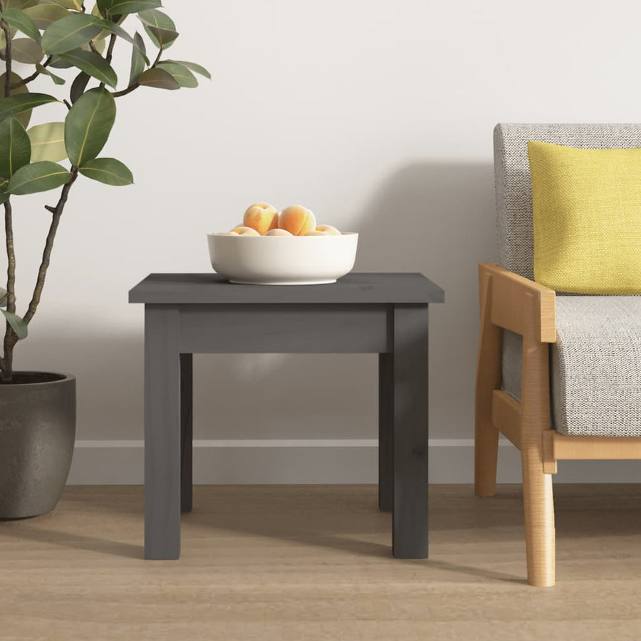 Salontafel 35x35x30 cm massief grenenhout grijs 35 x 35 x 30 cm Grijs