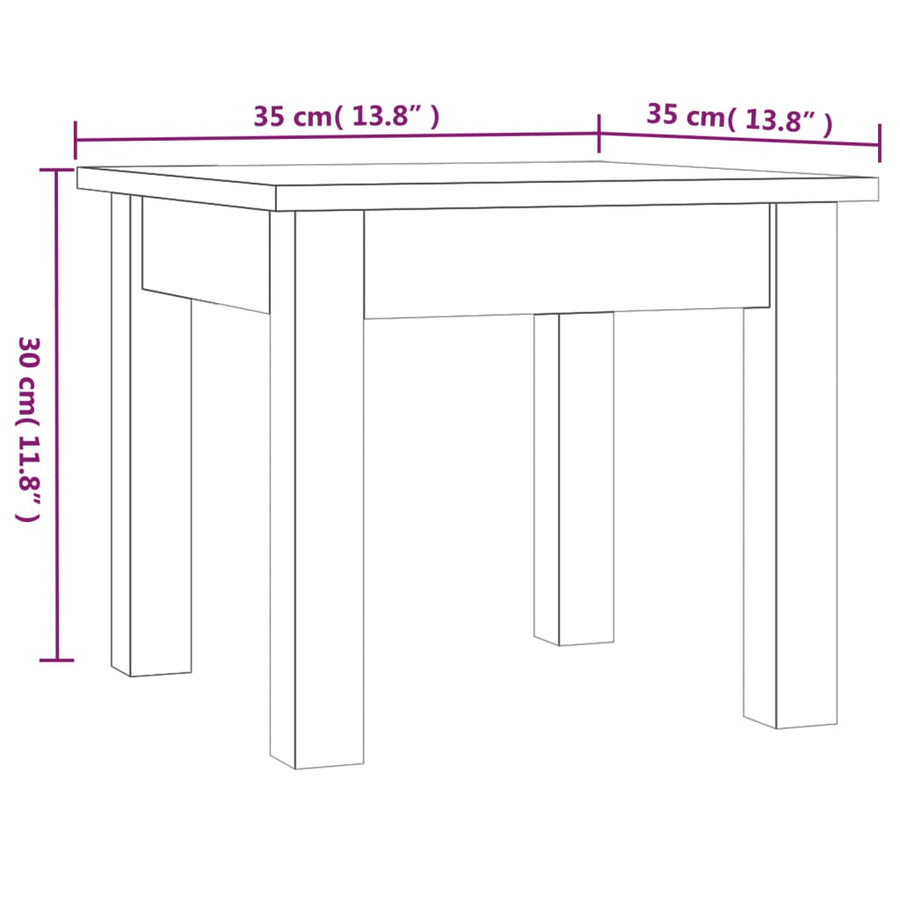 Salontafel Massief Grenenhout 35 x 35 x 30 cm Honingbruin