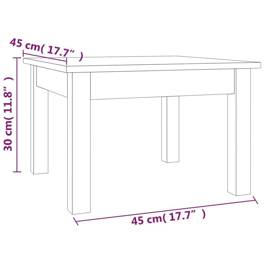 Salontafel Massief Grenenhout 45 x 45 x 30 cm Grijs