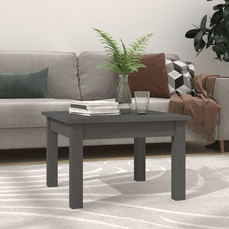 Salontafel Massief Grenenhout 45 x 45 x 30 cm Grijs
