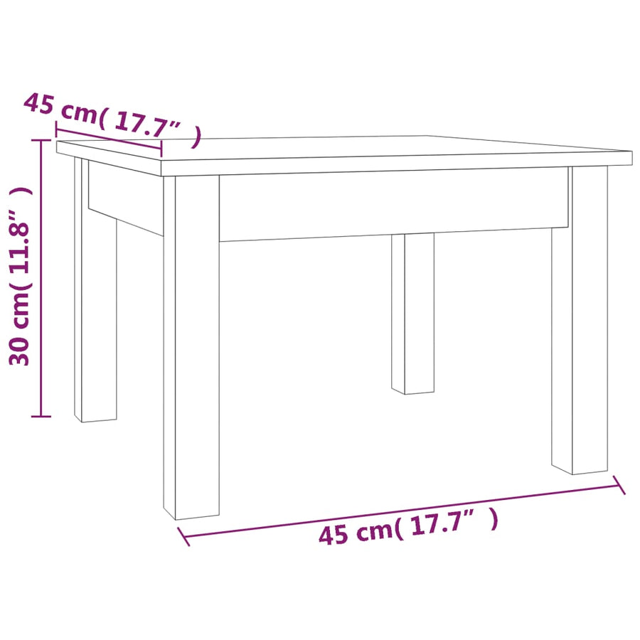 Salontafel Massief Grenenhout 45 x 45 x 30 cm Honingbruin