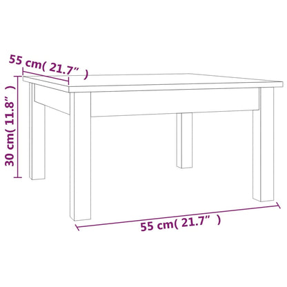 Salontafel Massief Grenenhout 55 x 55 x 30 cm Wit