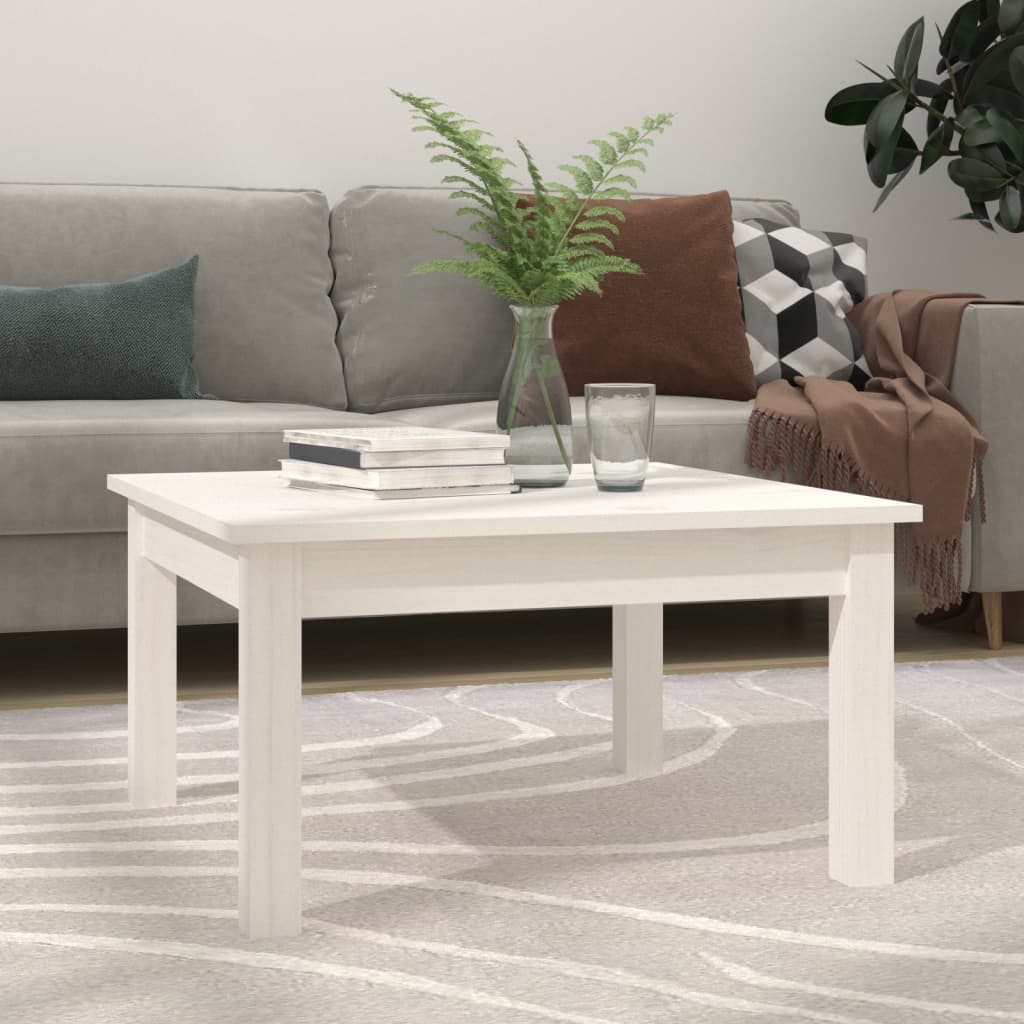 Salontafel Massief Grenenhout 55 x 55 x 30 cm Wit