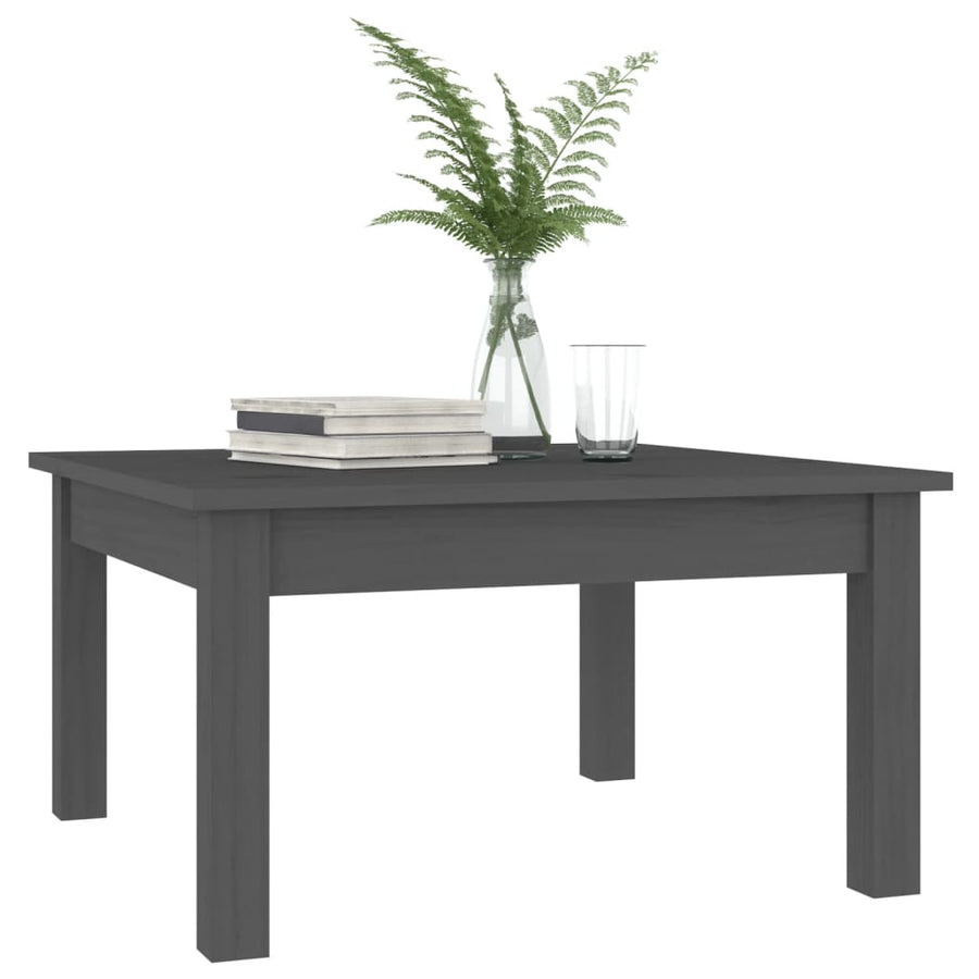 Salontafel Massief Grenenhout 55 x 55 x 30 cm Grijs