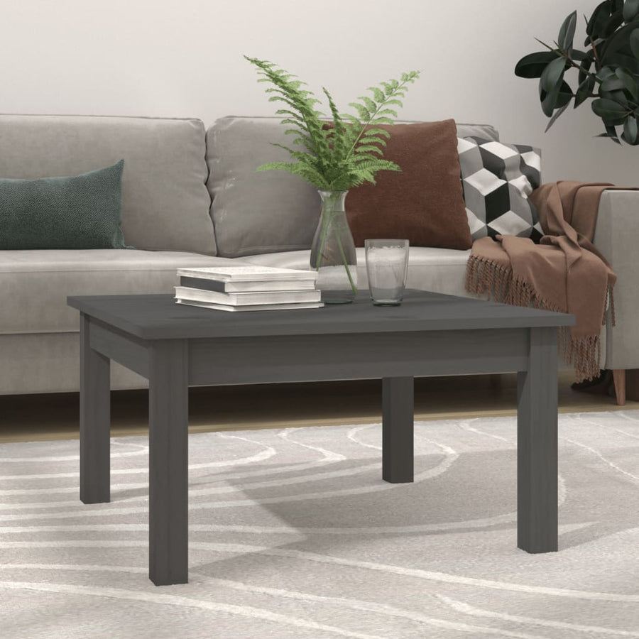 Salontafel Massief Grenenhout 55 x 55 x 30 cm Grijs