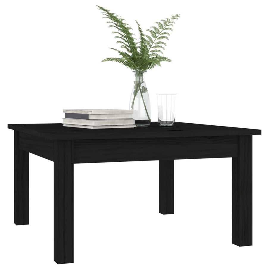Salontafel Massief Grenenhout 55 x 55 x 30 cm Zwart