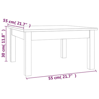 Salontafel Massief Grenenhout 55 x 55 x 30 cm Zwart