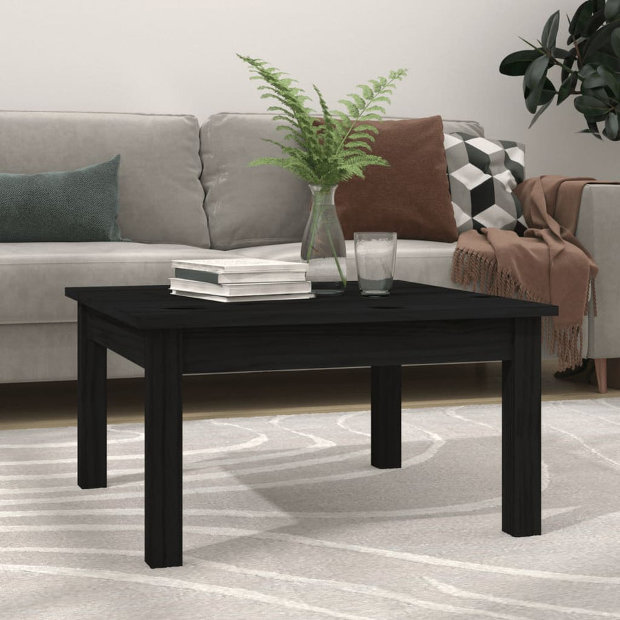 Salontafel Massief Grenenhout 55 x 55 x 30 cm Zwart