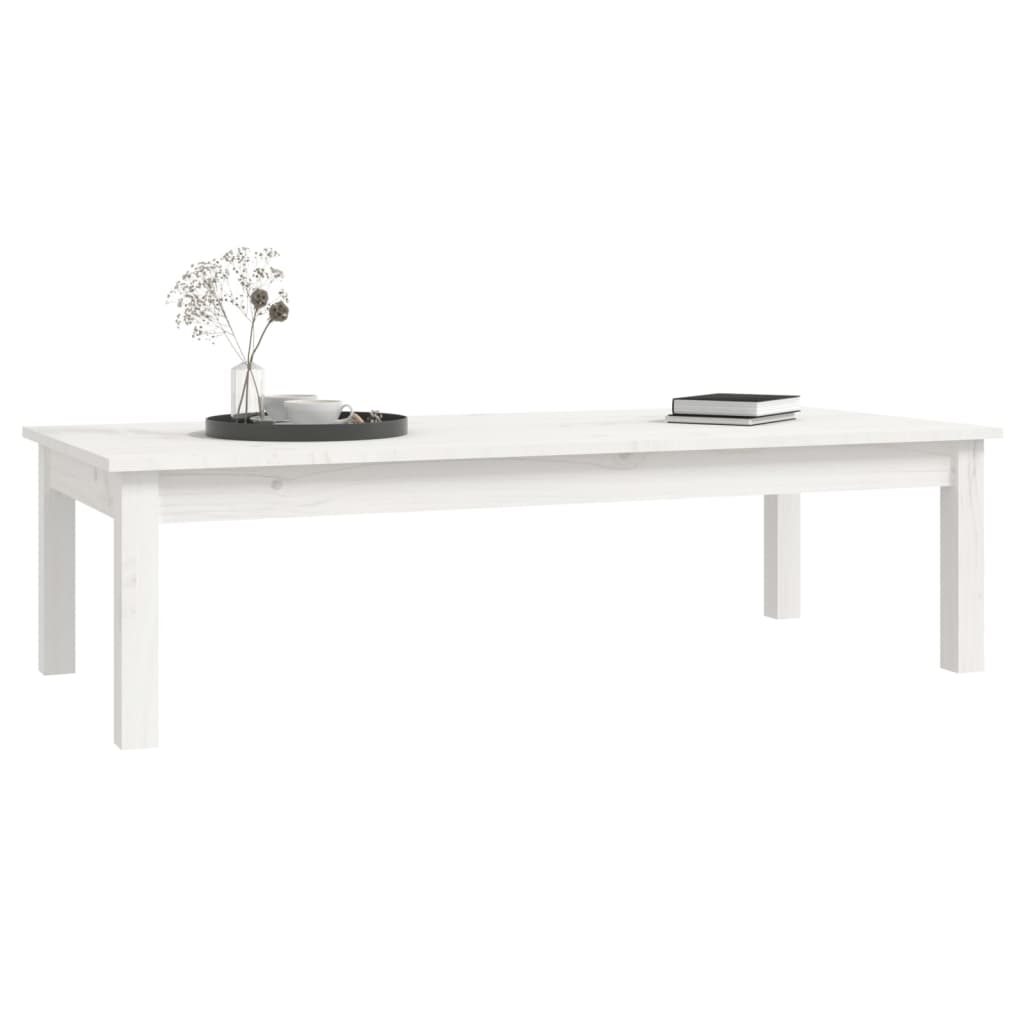 Salontafel Massief Grenenhout 110 x 50 x 30 cm Wit
