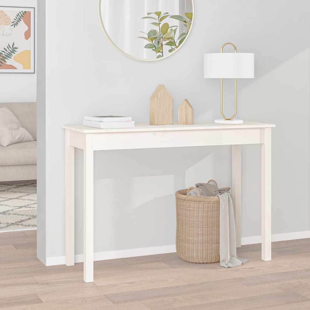 Wandtafel 110X40X75 Cm Massief Grenenhout Wit