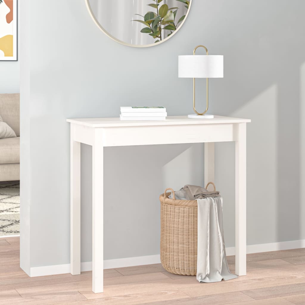 Wandtafel Massief Grenenhout 1 80 x 40 x 75 cm Wit