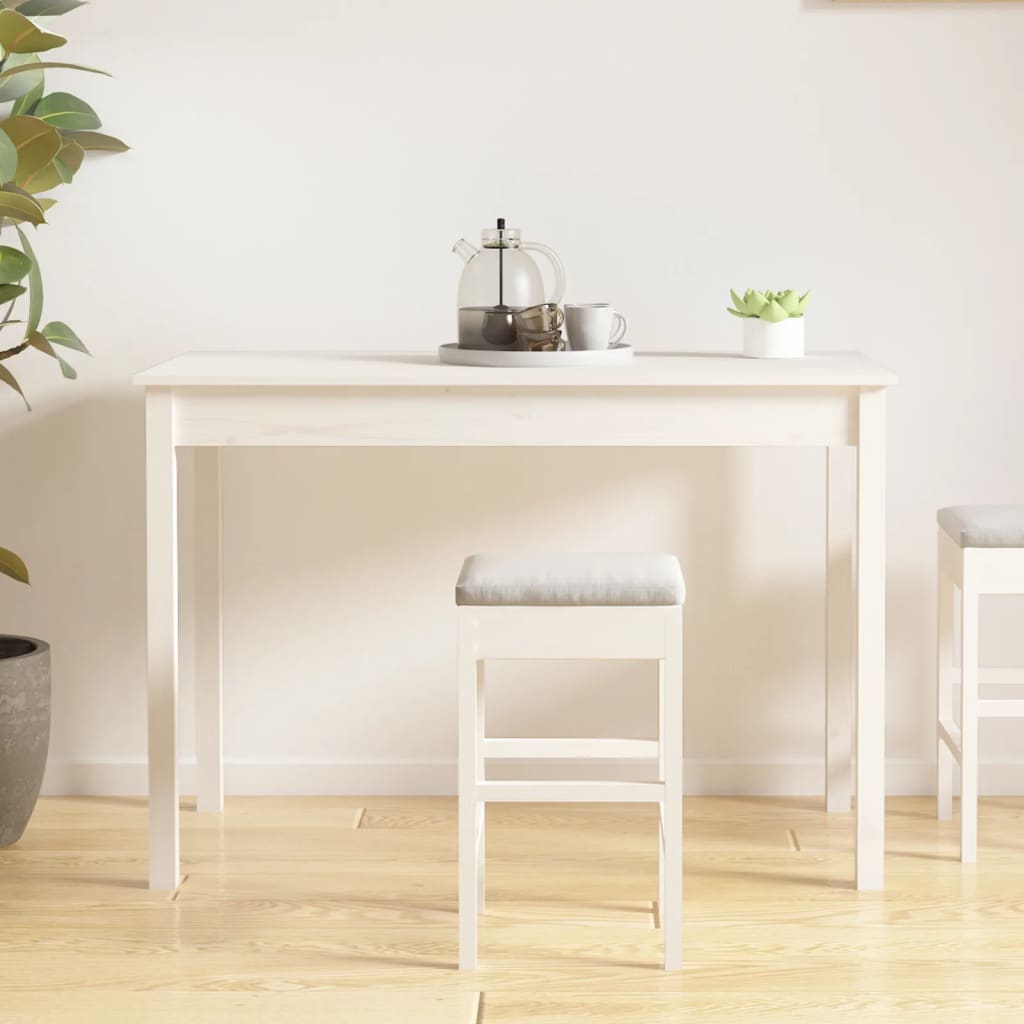 Eettafel Massief Grenenhout 110 x 55 x 75 cm Wit