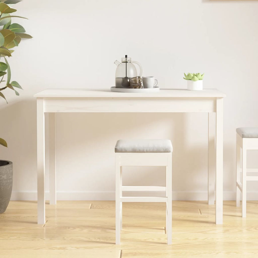 Eettafel Massief Grenenhout 110 x 55 x 75 cm Wit
