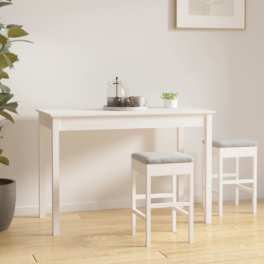 Eettafel Massief Grenenhout 110 x 55 x 75 cm Wit