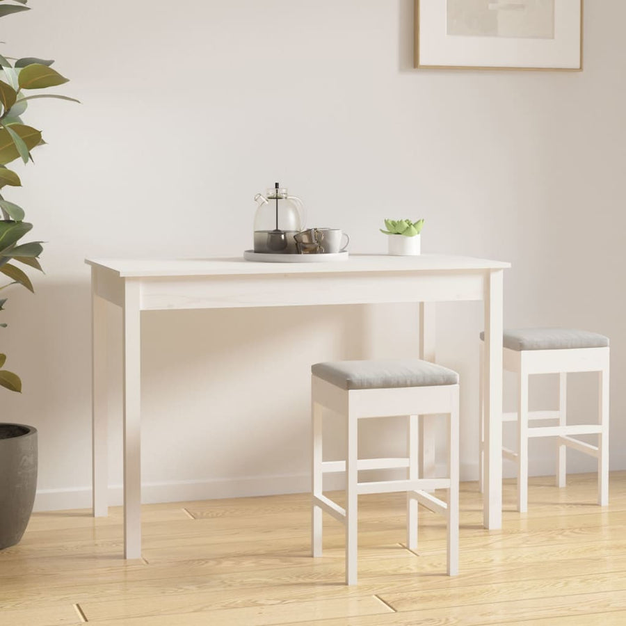 Eettafel Massief Grenenhout 110 x 55 x 75 cm Wit