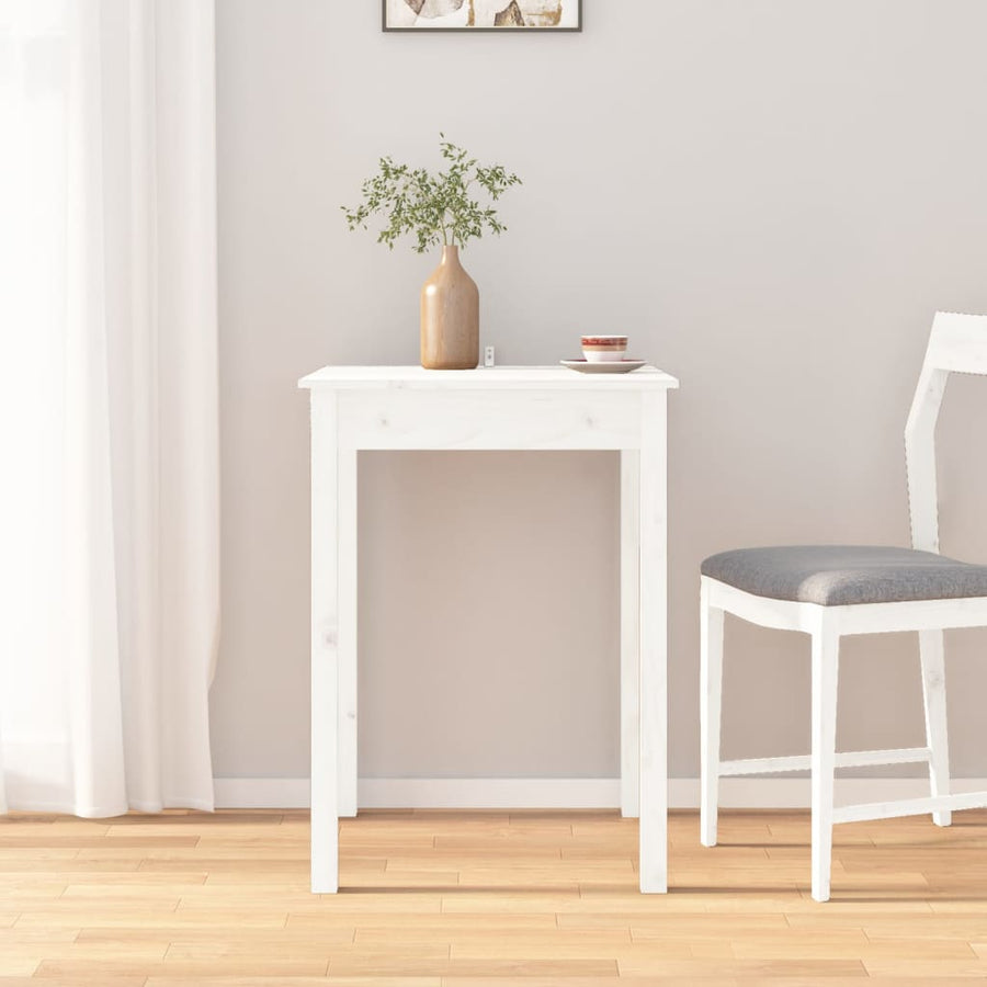 Eettafel 55x55x75 cm massief grenenhout wit 55 x 55 x 75 cm Wit