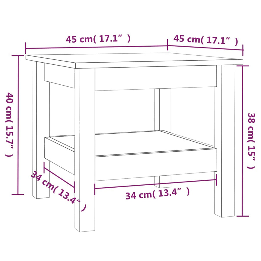 Salontafel 45X45X40 Cm Massief Grenenhout 1 45 x 45 x 40 cm Naturel