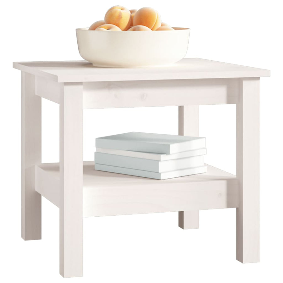 Salontafel Massief Grenenhout 45 x 45 x 40 cm Wit