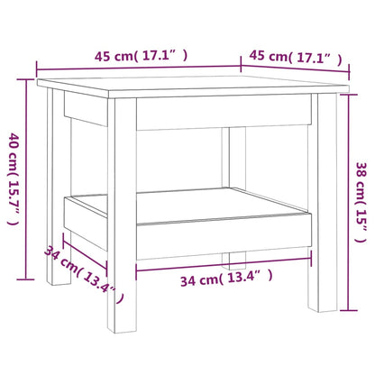 Salontafel Massief Grenenhout 45 x 45 x 40 cm Wit