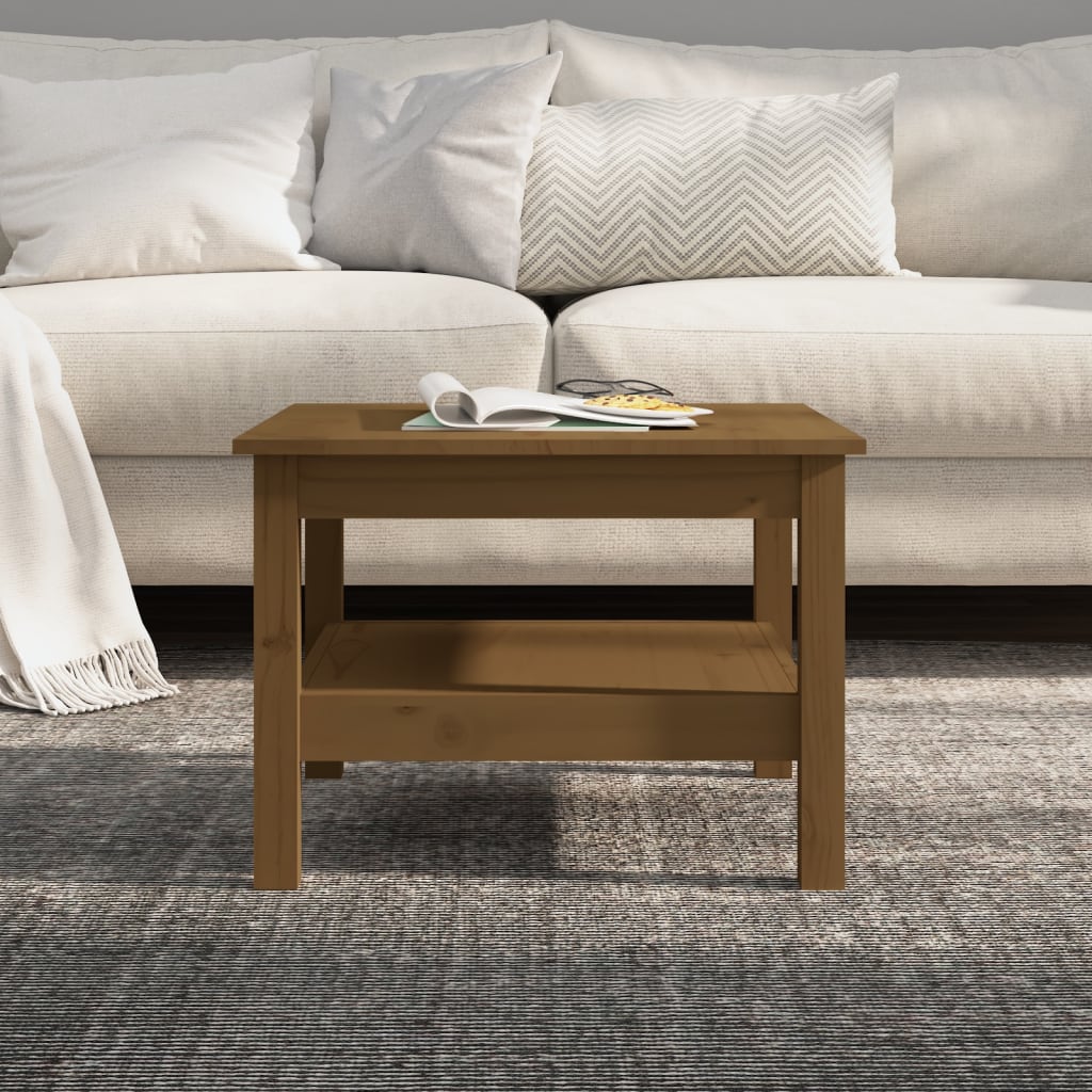 Salontafel Massief Grenenhout 55 x 55 x 40 cm Honingbruin