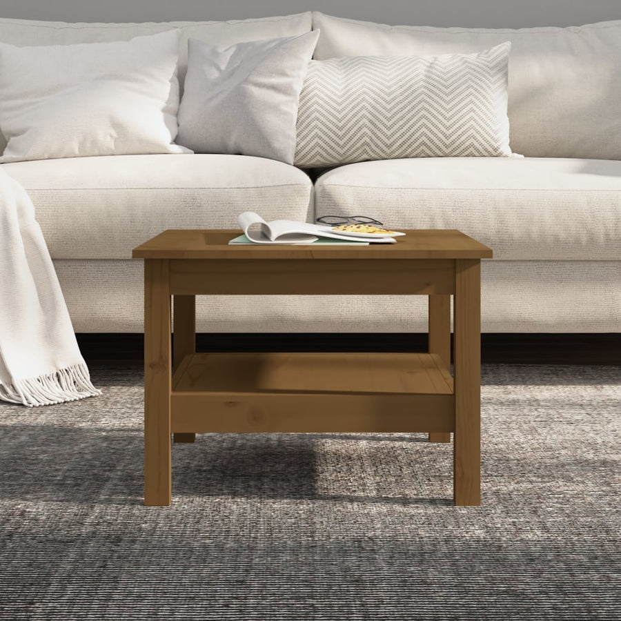 Salontafel Massief Grenenhout 55 x 55 x 40 cm Honingbruin