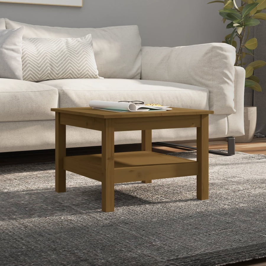 Salontafel Massief Grenenhout 55 x 55 x 40 cm Honingbruin