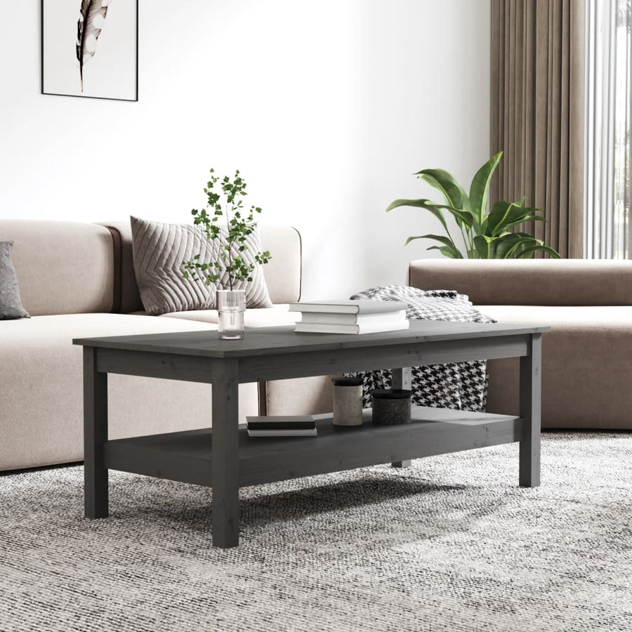 Salontafel Massief Grenenhout 110 x 50 x 40 cm Grijs