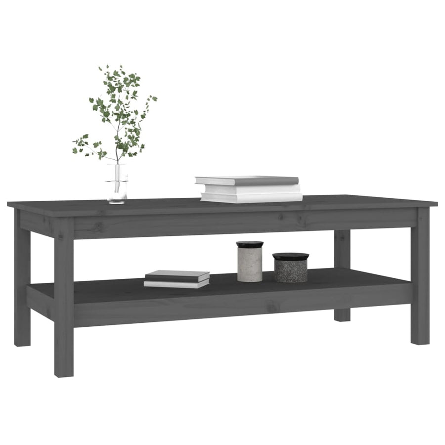 Salontafel Massief Grenenhout 110 x 50 x 40 cm Grijs