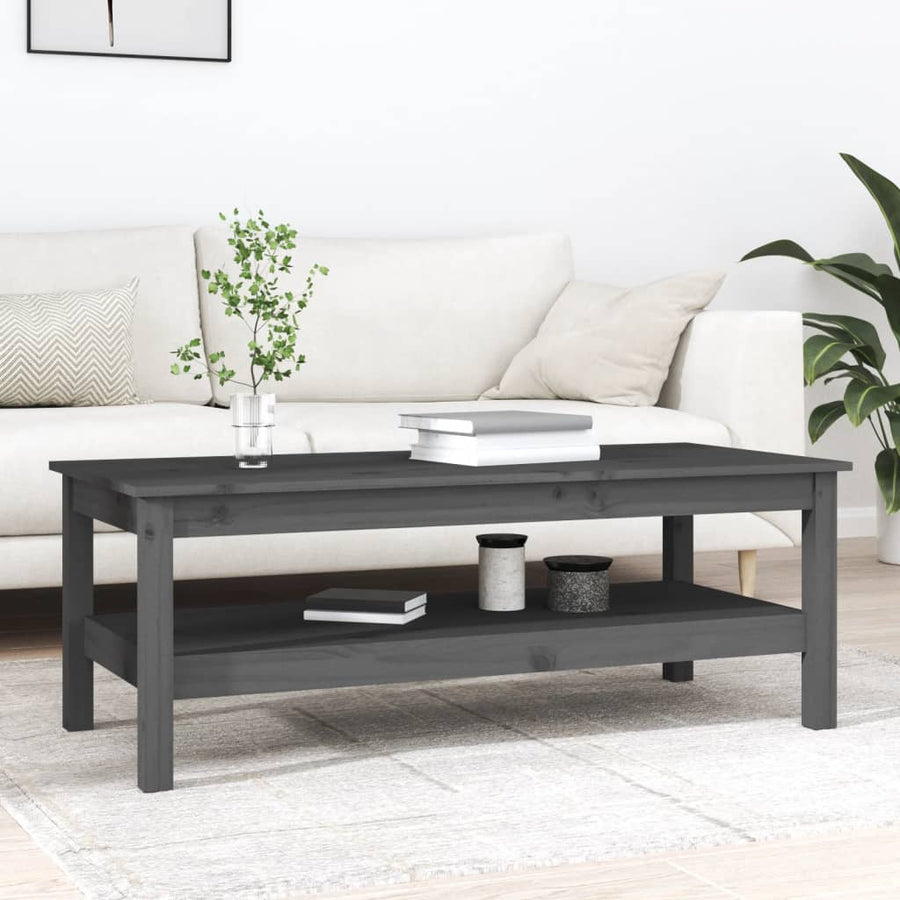 Salontafel Massief Grenenhout 110 x 50 x 40 cm Grijs
