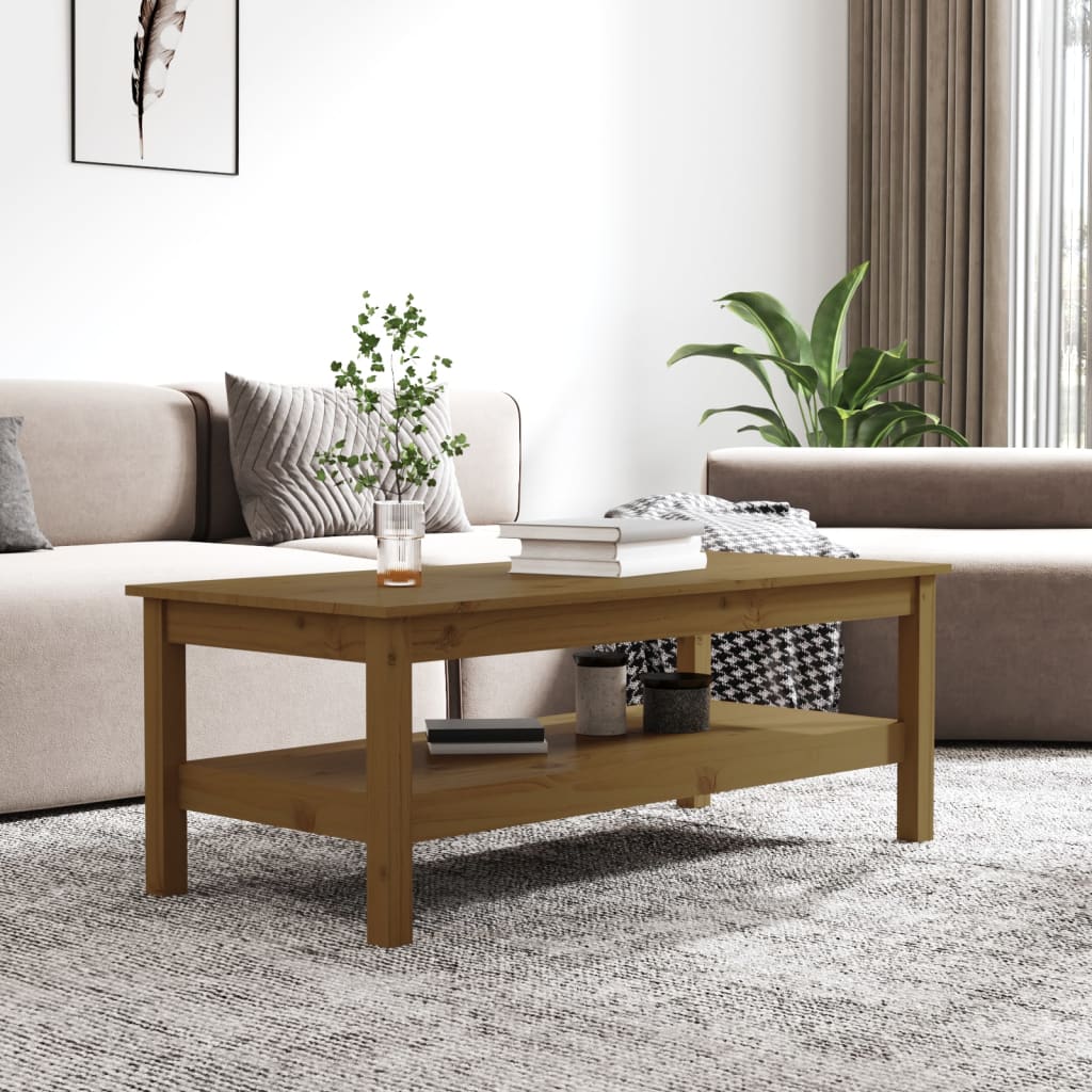 Salontafel Massief Grenenhout 110 x 50 x 40 cm Honingbruin