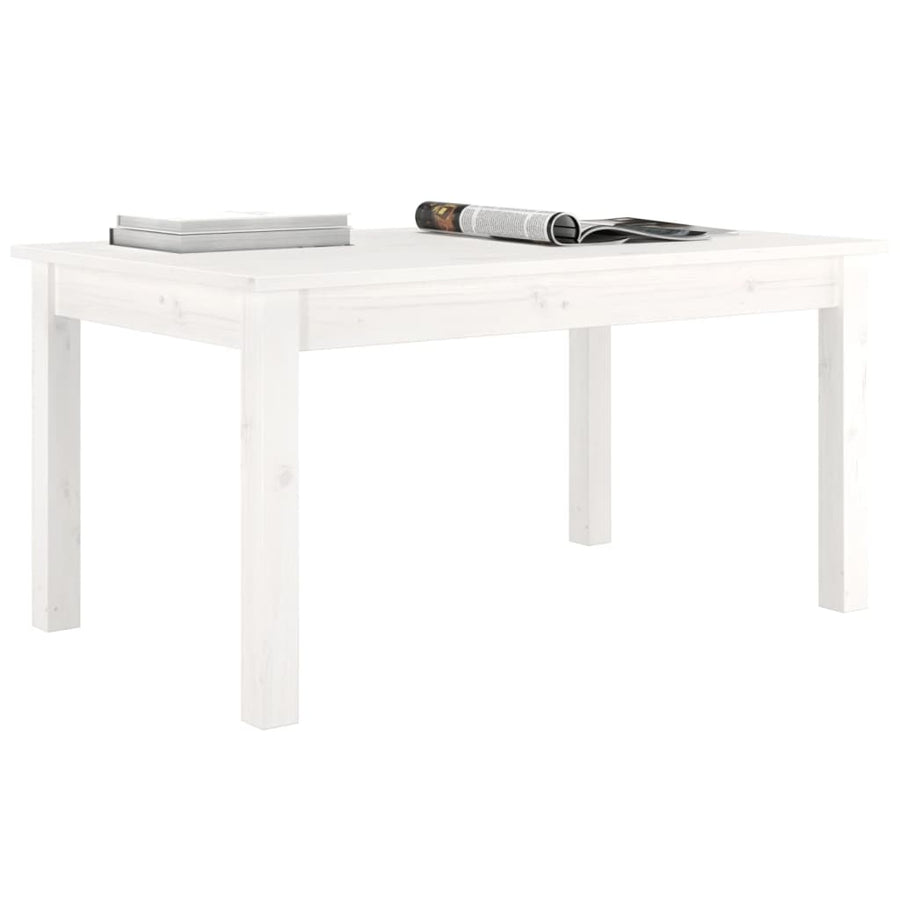 Salontafel Massief Grenenhout 80 x 50 x 40 cm Wit