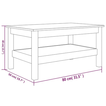 Salontafel 80x50x40 cm massief grenenhout