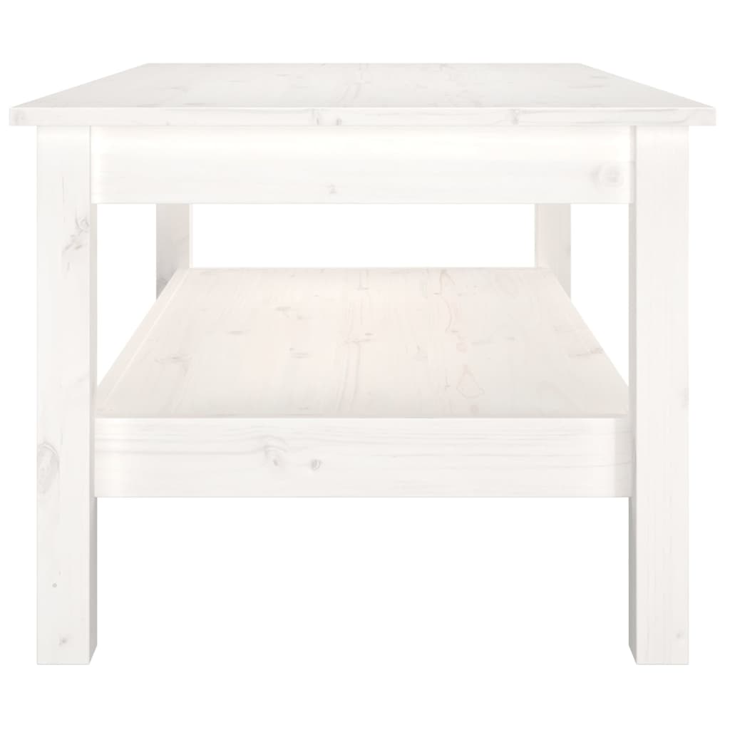 Salontafel 80x50x40 cm massief grenenhout wit
