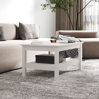 Salontafel 80x50x40 cm massief grenenhout wit
