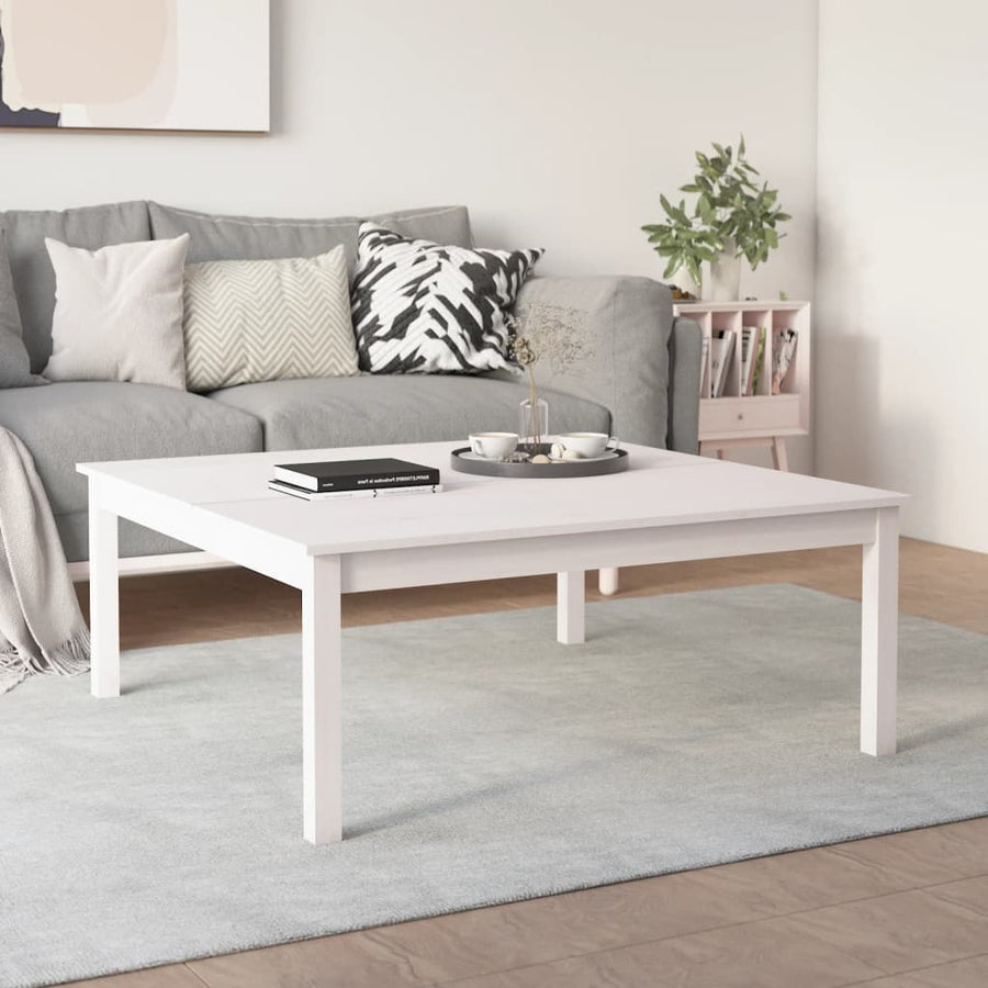 Salontafel Massief Grenenhout 100 x 100 x 40 cm Wit