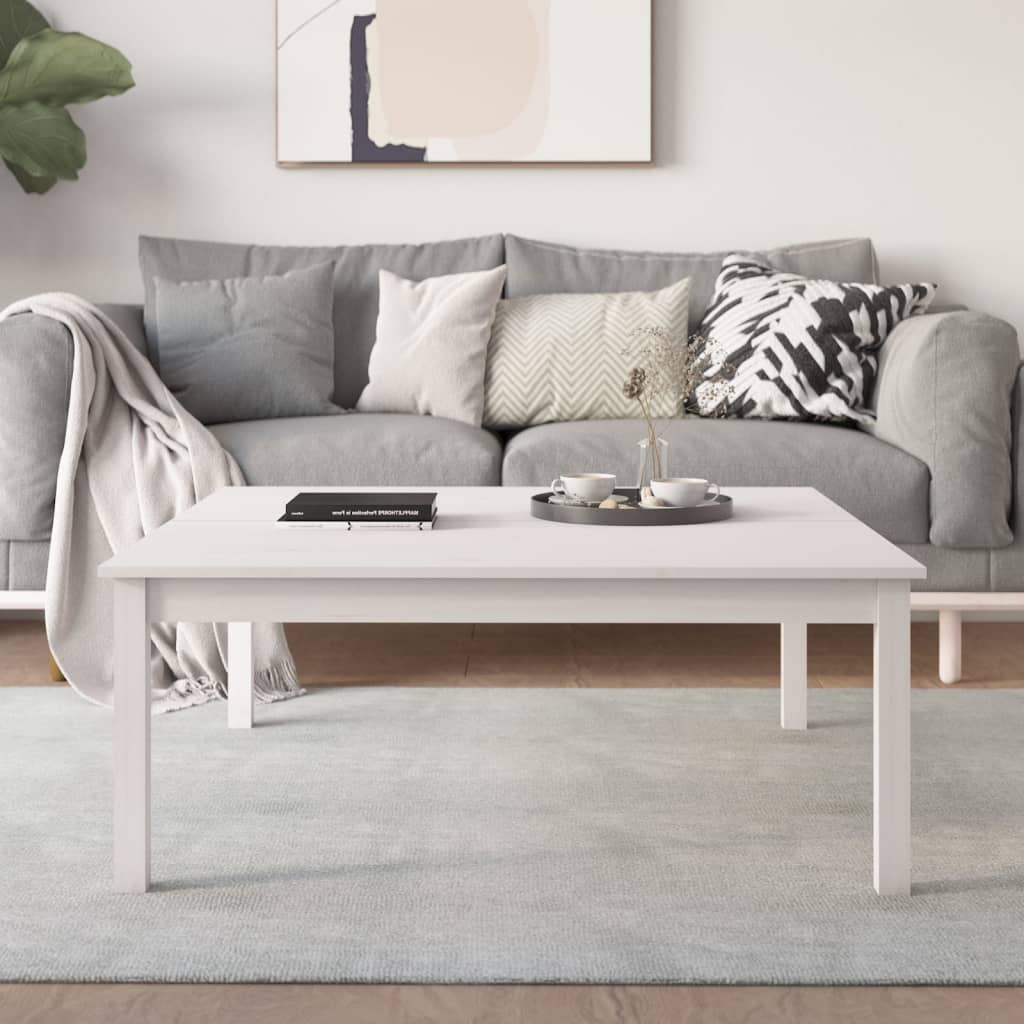 Salontafel Massief Grenenhout 100 x 100 x 40 cm Wit