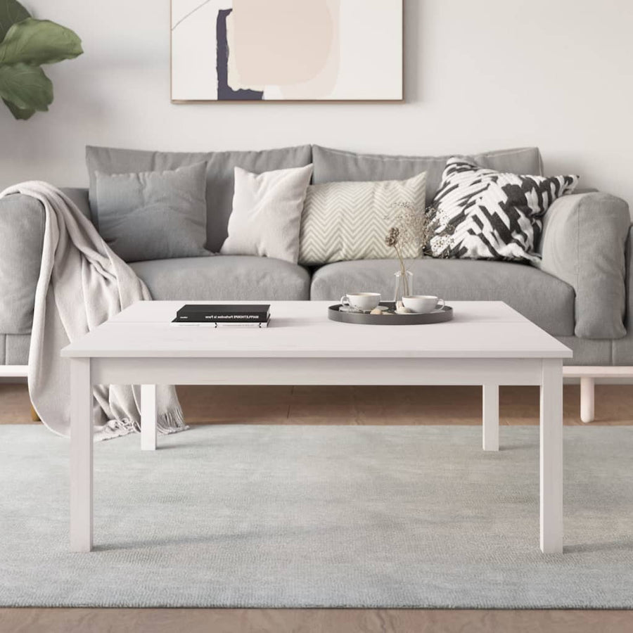 Salontafel Massief Grenenhout 100 x 100 x 40 cm Wit