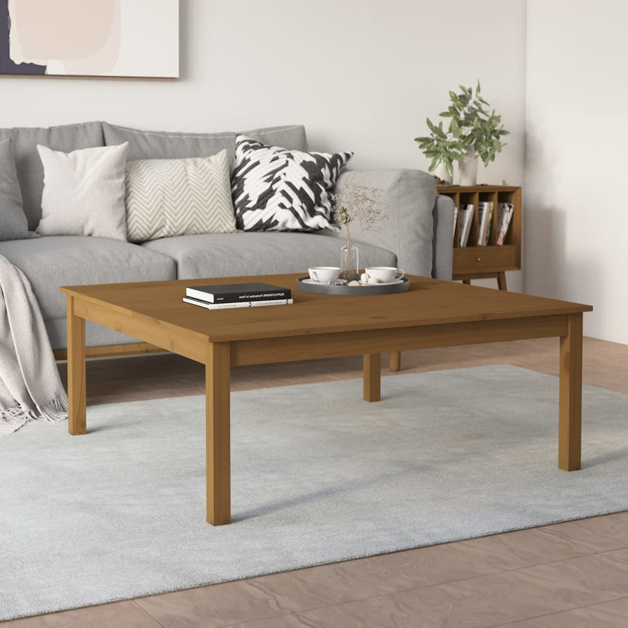 Salontafel Massief Grenenhout 100 x 100 x 40 cm Honingbruin