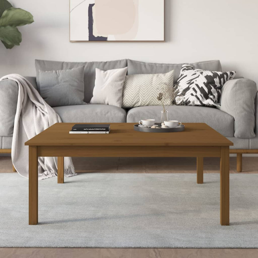 Salontafel Massief Grenenhout 100 x 100 x 40 cm Honingbruin