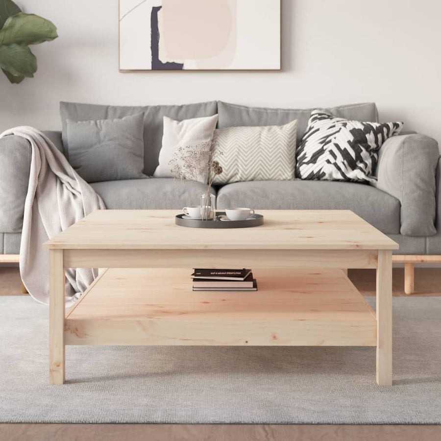 Salontafel Massief Grenenhout 100 x 100 x 40 cm Naturel